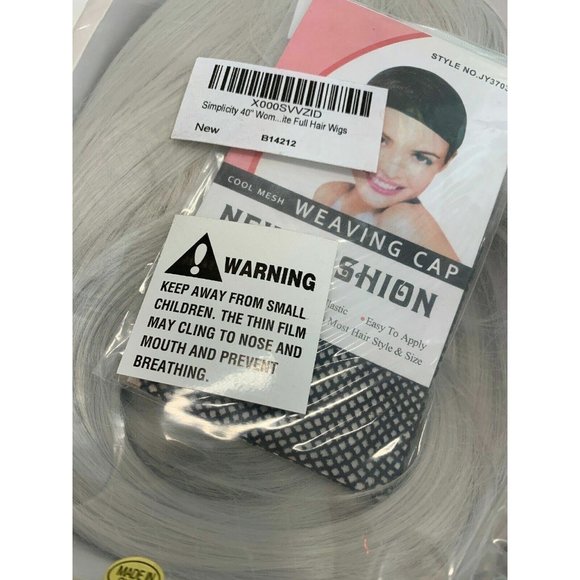 Long Flowing Silver Wig 40" Role Play Dress up Halloween Parties Wig Cap  NEW - Picture 6 of 12
